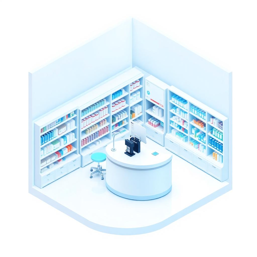 Pharmacy 3D illustration