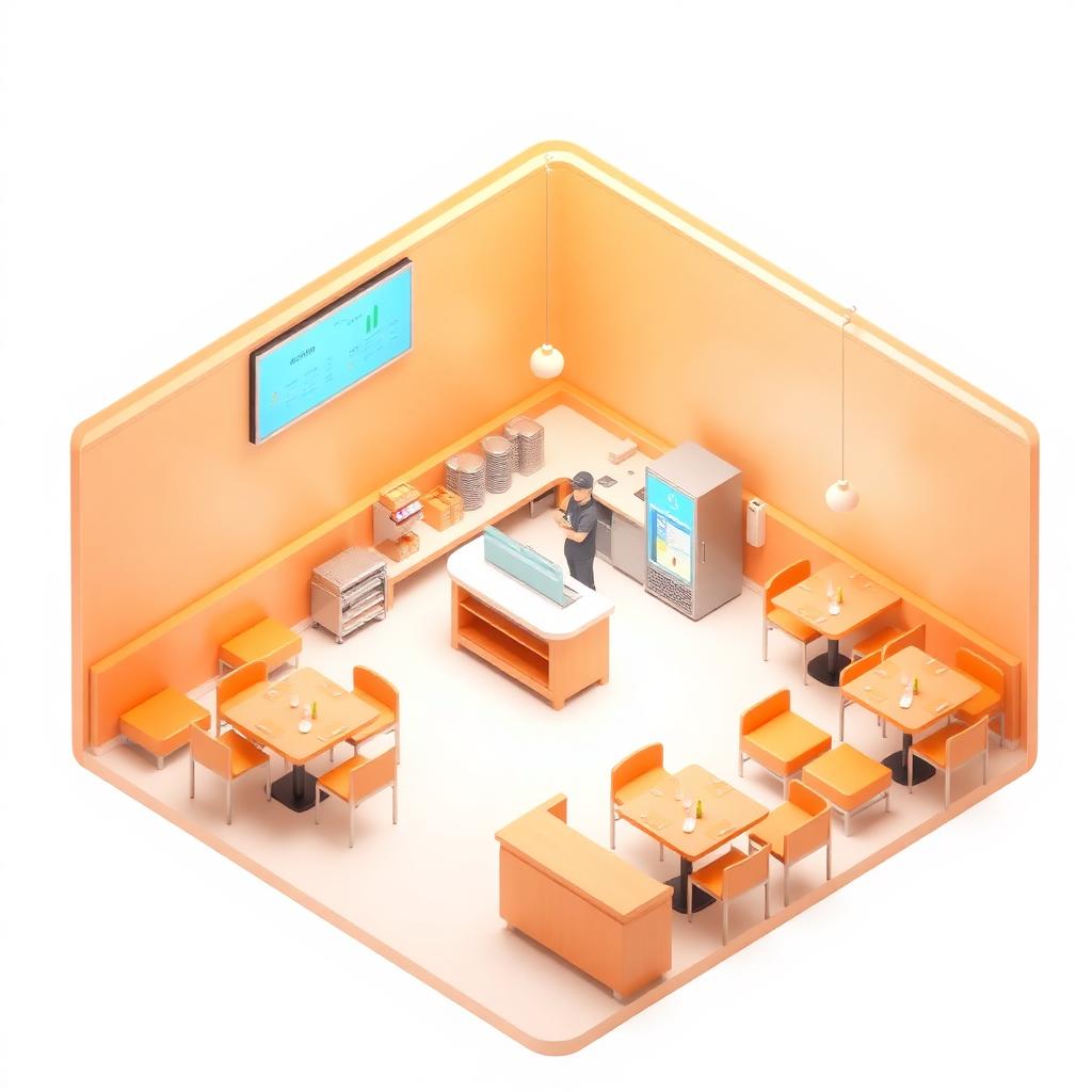 Restaurant 3D illustration
