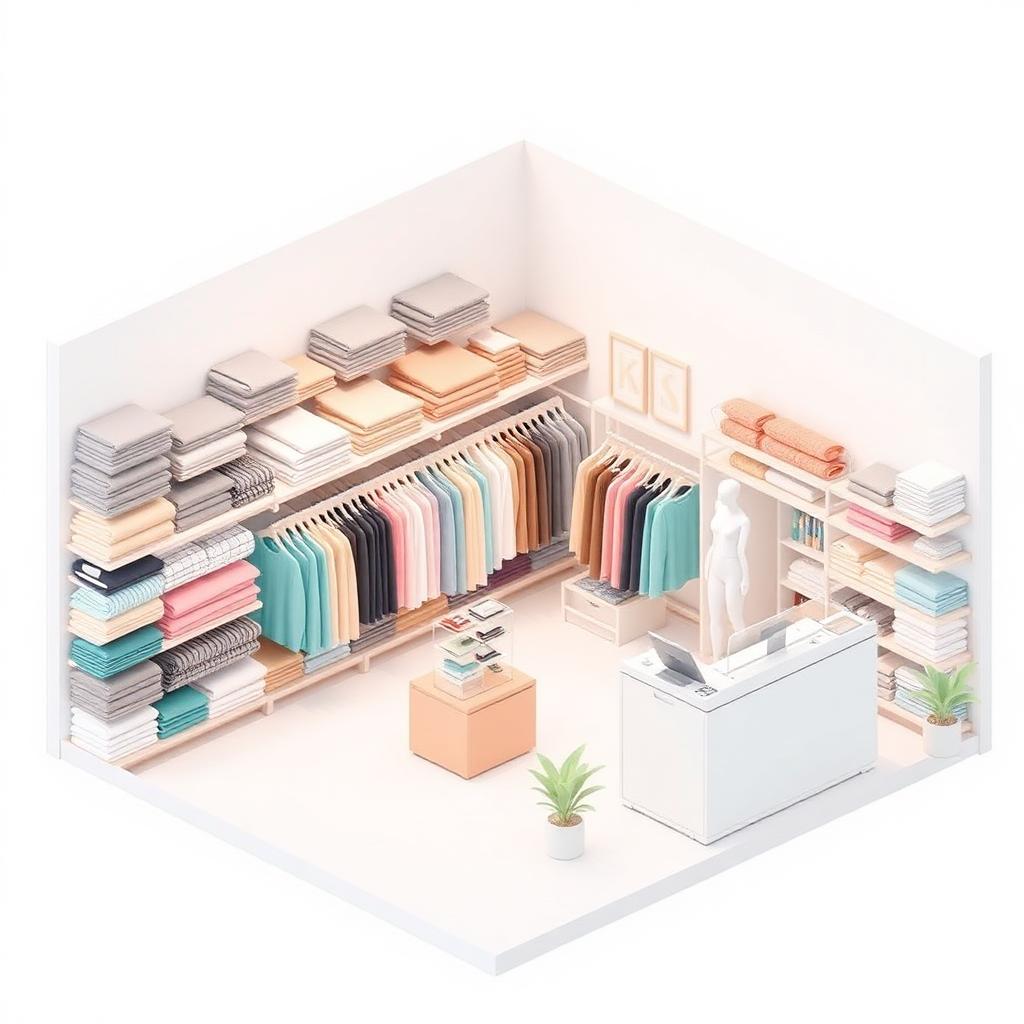 Textiles 3D illustration